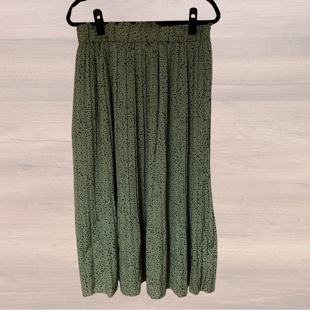SIMLY Pleated Dotted Skirt | L